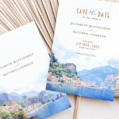 Bewaar de datum Amalfi Coast Italië Bestemming Kaart