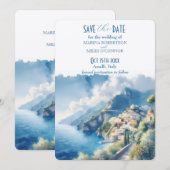 Bewaar de datum Amalfi Waterverf Italië Bestemming Kaart (Voorkant / Achterkant)
