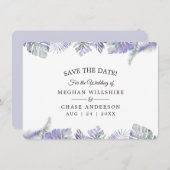 Bewaar de datum Amethist Waterverf Tropische blade (Voorkant / Achterkant)