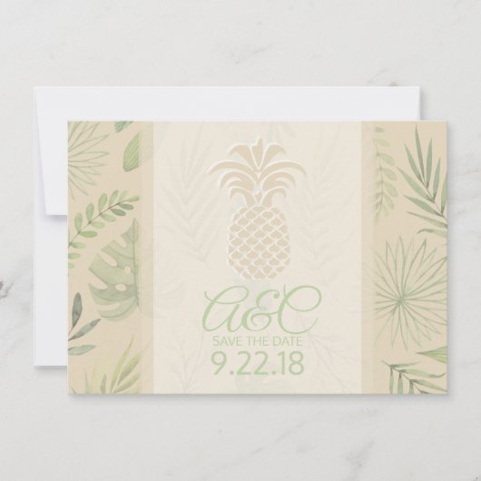 Bewaar de datum  Ananas Save The Date (Voorkant)