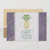 Bewaar de datum  Ananas Save The Date (Voorkant / Achterkant)