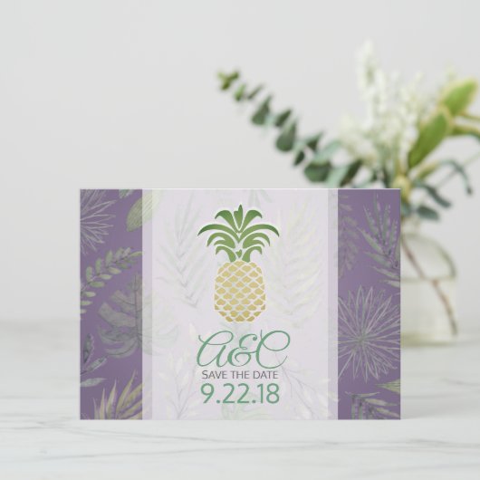 Bewaar de datum Ananas Save The Date (Staand voorkant)