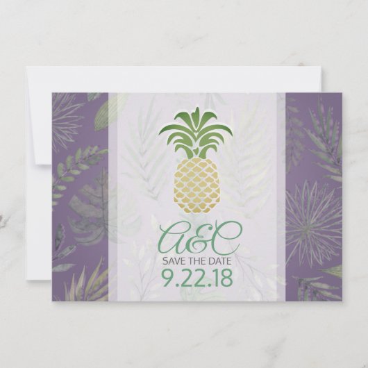 Bewaar de datum  Ananas Save The Date (Voorkant)