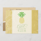 Bewaar de datum  Ananas Save The Date (Voorkant / Achterkant)