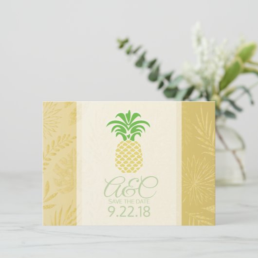 Bewaar de datum Ananas Save The Date (Staand voorkant)