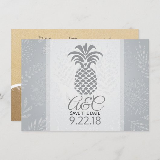Bewaar de datum Ananas Save The Date (Voorkant / Achterkant)
