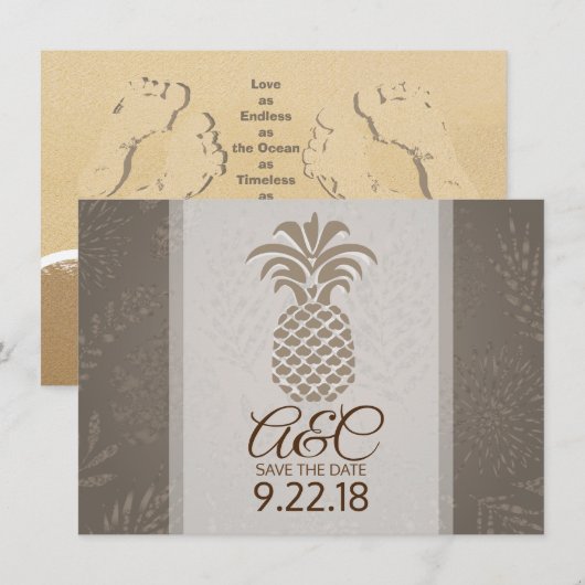 Bewaar de datum Ananas Save The Date (Voorkant / Achterkant)