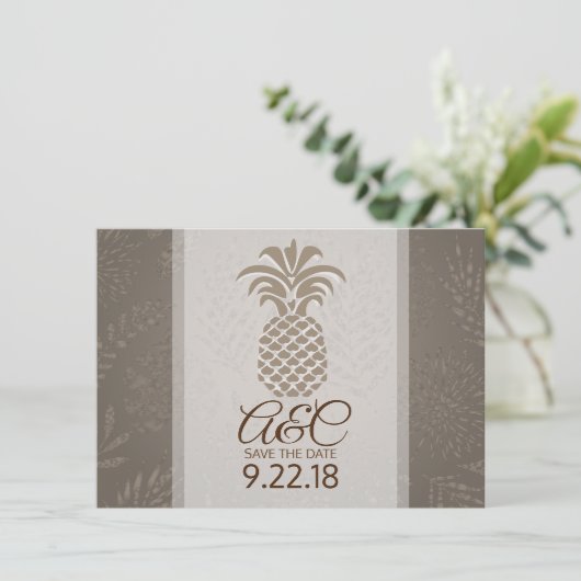 Bewaar de datum Ananas Save The Date (Staand voorkant)