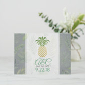 Bewaar de datum ananas thema save the date (Staand voorkant)