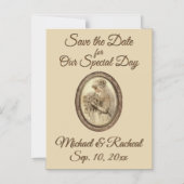 Bewaar de datum Antique Bride Magnetische Uitnodiging (Voorkant)