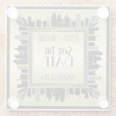 Bewaar de datum Art Deco Champagne Gold Gatsby Gla Glazen Onderzetter (Achterkant)