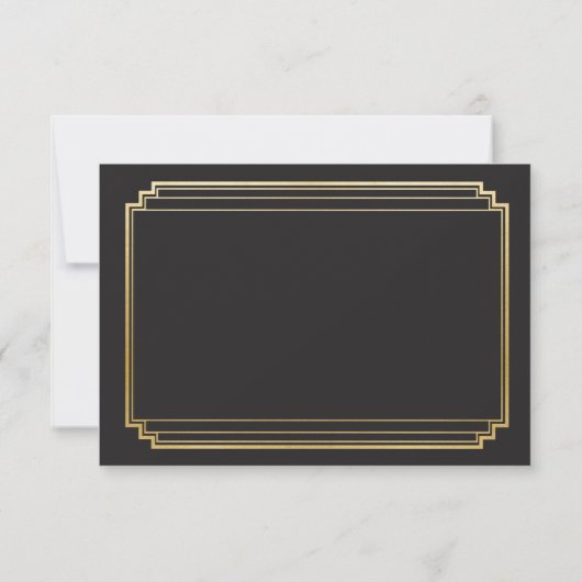 Bewaar de datum Art Deco Wedding Party Gold Invite Save The Date (Achterkant)
