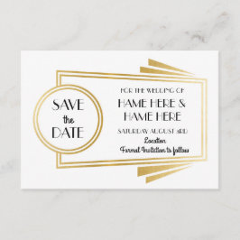 Bewaar de datum Art Deco Wedding Party Gold Invite Save The Date