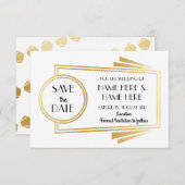 Bewaar de datum Art Deco Wedding Party Gold Invite Save The Date (Voorkant / Achterkant)