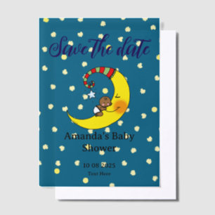 Bewaar de datum baby op het baby shower vellum uitnodigingen