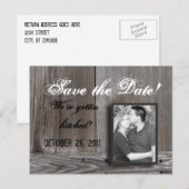 Bewaar de datum Barn Wood briefkaart (Voorkant / Achterkant)