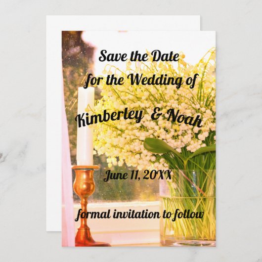 Bewaar de datum bedankkaart (Voorkant / Achterkant)