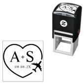 Bewaar de datum Bestemming Vliegtuig Reizen Bruilo Zelfinktende Stempel (In situ)