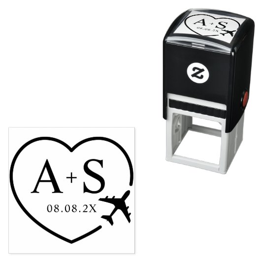 Bewaar de datum Bestemming Vliegtuig Reizen Bruilo Zelfinktende Stempel (In situ)