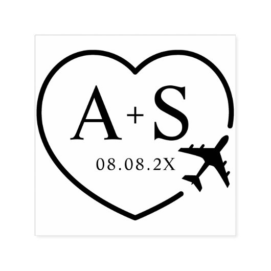 Bewaar de datum Bestemming Vliegtuig Reizen Bruilo Zelfinktende Stempel (Design)
