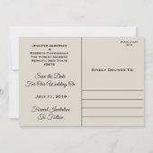 Bewaar de datum Black and White Beach Briefkaart (Achterkant)