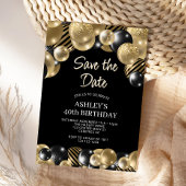 Bewaar de datum Black Gold 40th Birthday Kaart