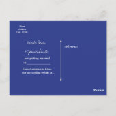 Bewaar de datum blauwe geruite Gingham-verlovingsa Briefkaart (Achterkant)
