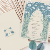 Bewaar de datum Blauwgroen Blauw Wit Cream Kaart