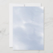Bewaar de datum  | Bleek stoffig blauwe aquarelstr Kaart (Achterkant)