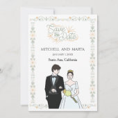 Bewaar de datum bloem kaart (Voorkant)