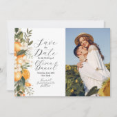 Bewaar de datum Bloembloemen Fruit Sinaasappels Fo Save The Date (Voorkant)