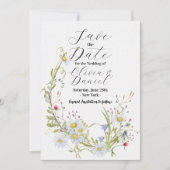 Bewaar de datum Bloemen Wildflower Bruiloft Daisy Save The Date (Voorkant)