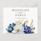 Bewaar de datum bloemenbruiloft briefkaart aankond (Achterkant)