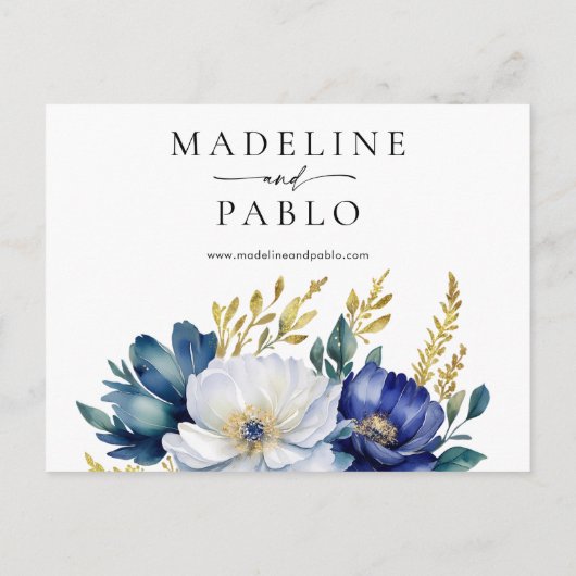 Bewaar de datum bloemenbruiloft briefkaart aankond (Achterkant)