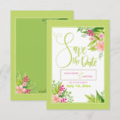 Bewaar de datum bloemige aankondiging (Voorkant / Achterkant)