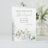 Bewaar de datum bloemige aankondiging (Staand voorkant)