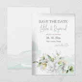 Bewaar de datum bloemige aankondiging (Voorkant / Achterkant)