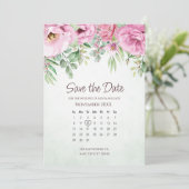 Bewaar de datum bloemige trouw groen kalender save the date (Staand voorkant)