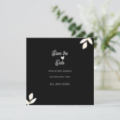 Bewaar de datum bloemige trouwuitnodiging Zwart Save The Date (Staand voorkant)