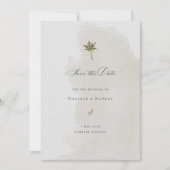 Bewaar de datum bloemige waterverf papierstructuur save the date (Voorkant)