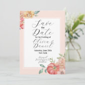 Bewaar de datum bloemige zomerbloemen aquarel save the date (Staand voorkant)