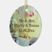 Bewaar de datum Bloemornament Keramisch Ornament (Rechts)