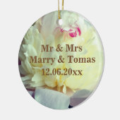 Bewaar de datum Bloemornament Keramisch Ornament (Links)