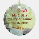 Bewaar de datum Bloemornament Keramisch Ornament (Achterkant)