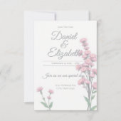 Bewaar de datum bloemrijke trouwkaart (Voorkant)