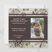 Bewaar de datum bloemstuk met eigen foto save the date (Achterkant)