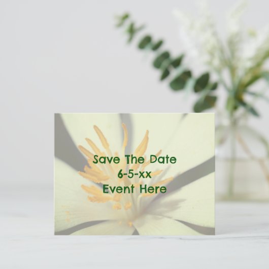 Bewaar de datum Bloodroot Bloem Aankondigingskaart (Staand voorkant)