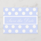 Bewaar de datum Blue Polka Dot Photo Briefkaart (Voorkant)