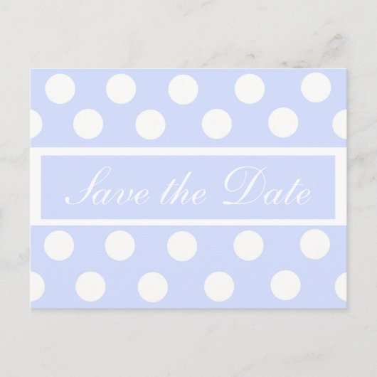 Bewaar de datum Blue Polka Dot Photo Briefkaart (Voorkant)