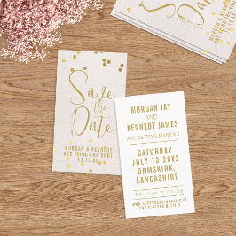 Bewaar de datum Blush Pink Gold Confetti 100 Kaart Visitekaartje